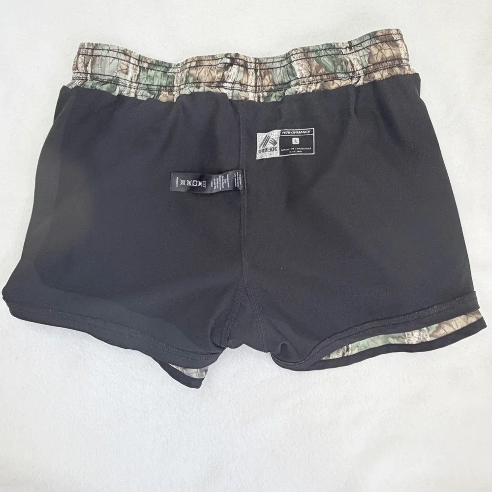 RBX Running Shorts Womens Large Camo Green Excellent Compression Liner 3